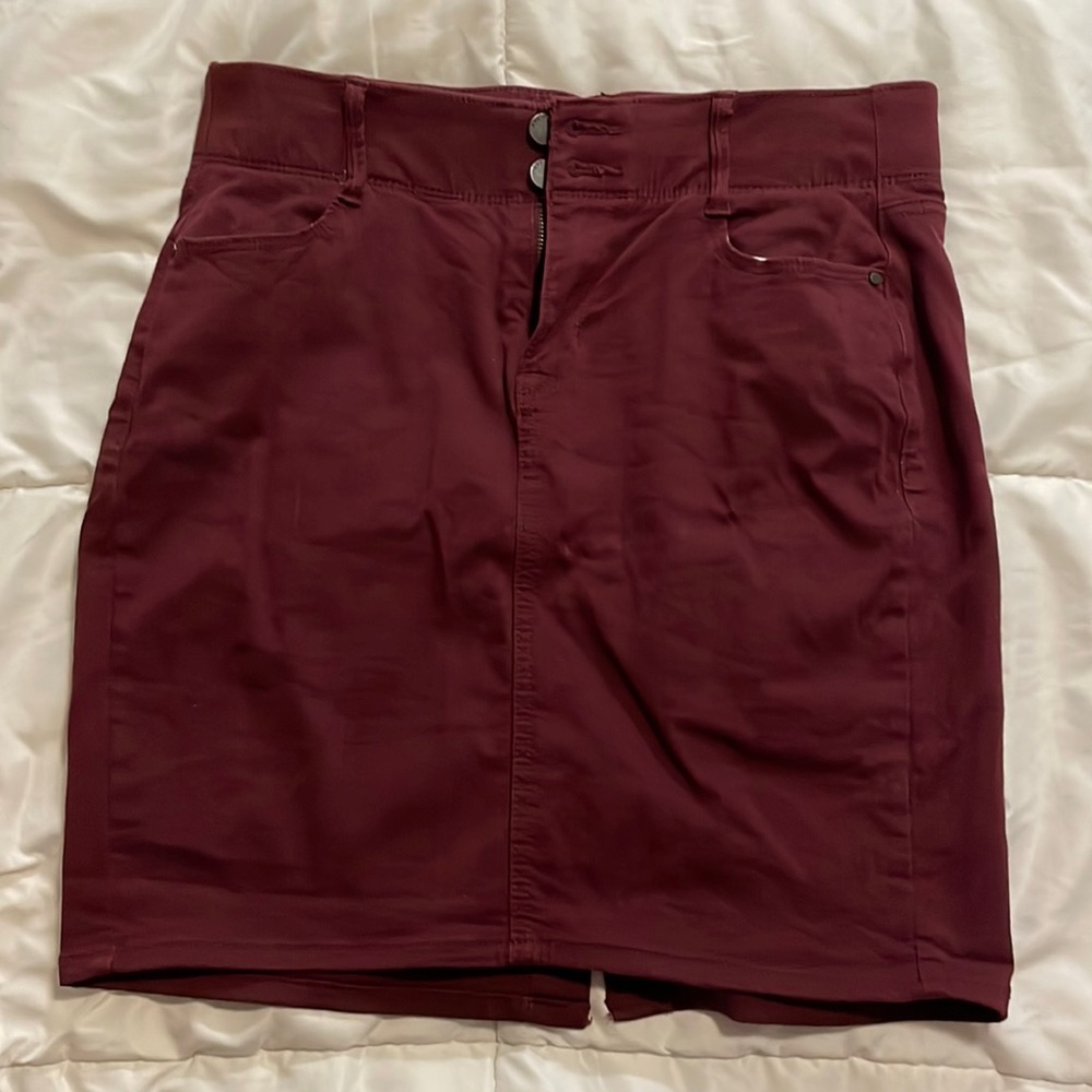 Apt 9 maroon jean skirt